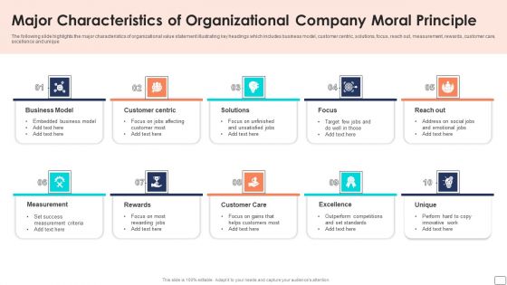Major Characteristics Of Organizational Company Moral Principle Ppt Ideas Layout PDF Major Characteristics Of Organizational Company Moral Principle Ppt Ideas Layout PDF