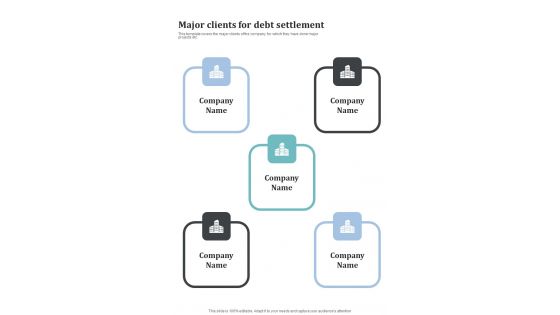Major Clients For Debt Settlement One Pager Sample Example Document Major Clients For Debt Settlement One Pager Sample Example Document