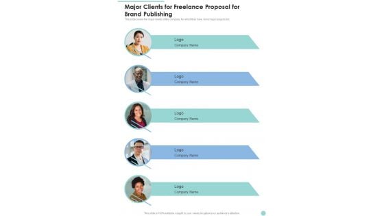 Major Clients For Freelance Proposal For Brand Publishing One Pager Sample Example Document Major Clients For Freelance Proposal For Brand Publishing One Pager Sample Example Document
