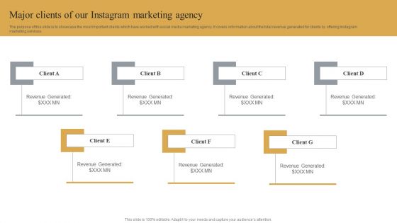 Major Clients Of Our Instagram Marketing Agency Structure PDF