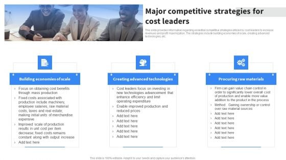 Major Competitive Strategies For Cost Leaders Mockup PDF