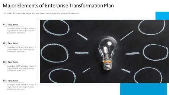 Major Elements Of Enterprise Transformation Plan Ppt PowerPoint Presentation Gallery Templates PDF