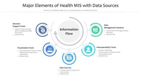 Major Elements Of Health MIS With Data Sources Ppt Summary Graphics Tutorials PDF