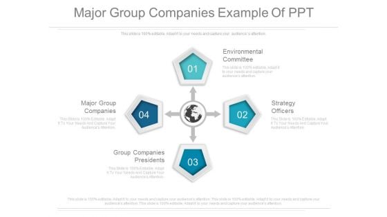 Major Group Companies Example Of Ppt