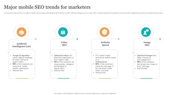 Major Mobile Seo Trends For Marketers Search Engine Optimization Services To Minimize Formats PDF