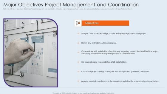 Major Objectives Project Management And Coordination Guidelines PDF