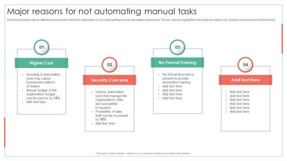 Major Reasons For Not Automating Manual Tasks Achieving Operational Efficiency Themes PDF