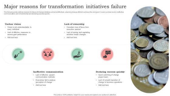 Major Reasons For Transformation Initiatives Failure Formats PDF