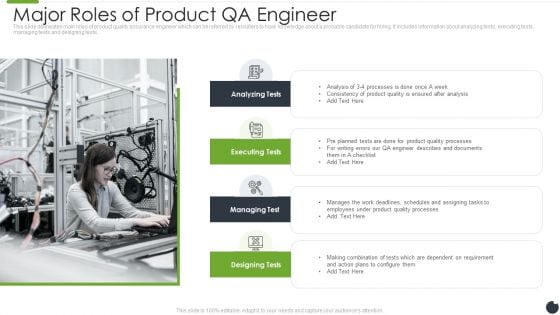 Major Roles Of Product QA Engineer Background PDF