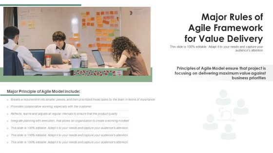 Major Rules Of Agile Framework For Value Delivery Ppt Professional Good PDF