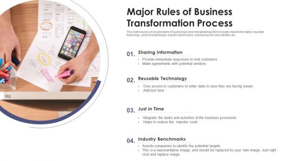 Major Rules Of Business Transformation Process Ppt PowerPoint Presentation Summary Samples PDF