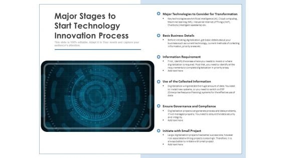 Major Stages To Start Technology Innovation Process Ppt PowerPoint Presentation Show Pictures PDF