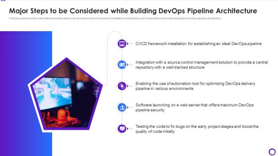 Major Steps To Be Considered While Building Devops Pipeline Architecture Sample PDF