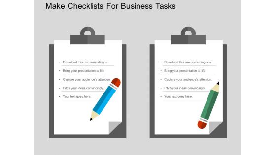 Make Checklists For Business Tasks Powerpoint Templates