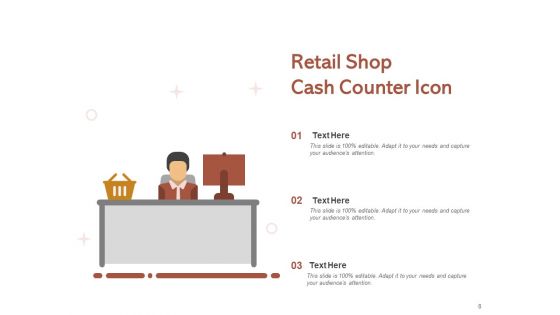 Maket Shopping Icon Retail Shop Price Tag Cash Counter Icon Ppt PowerPoint Presentation Complete Deck