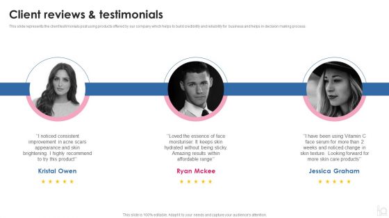 Makeup And Beauty Care Products Company Profile Client Reviews And Testimonials Professional PDF
