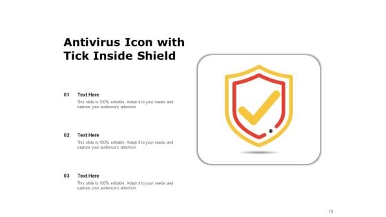 Malware And Antivirus Icon Computer Monitor Ppt PowerPoint Presentation Complete Deck