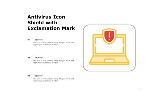 Malware And Antivirus Icon Computer Monitor Ppt PowerPoint Presentation Complete Deck