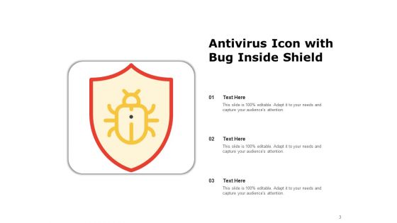 Malware And Antivirus Icon Computer Monitor Ppt PowerPoint Presentation Complete Deck