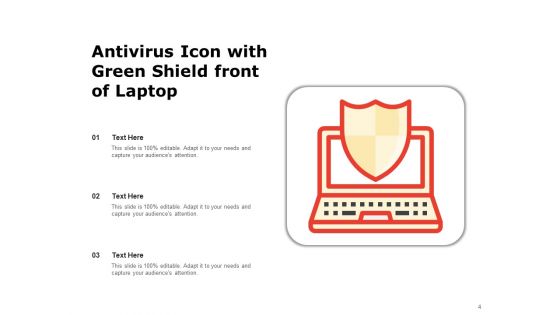 Malware And Antivirus Icon Computer Monitor Ppt PowerPoint Presentation Complete Deck