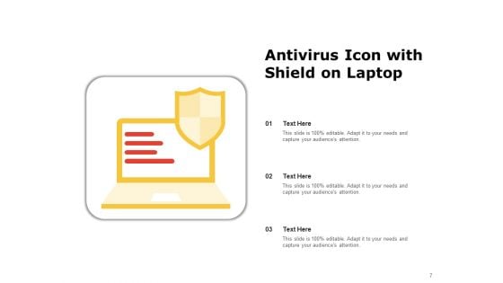 Malware And Antivirus Icon Computer Monitor Ppt PowerPoint Presentation Complete Deck