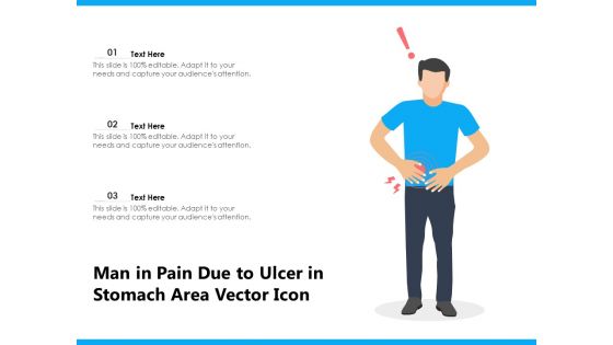 Man In Pain Due To Ulcer In Stomach Area Vector Icon Ppt PowerPoint Presentation Pictures Example File PDF