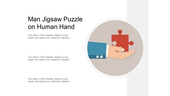 Man Jigsaw Puzzle On Human Hand Ppt PowerPoint Presentation Styles Visual Aids PDF