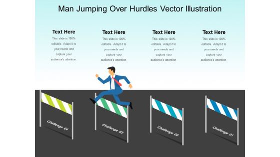 Man Jumping Over Hurdles Vector Illustration Ppt PowerPoint Presentation Gallery Outfit PDF