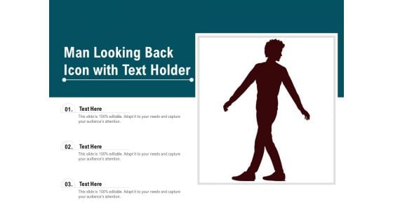 Man Looking Back Icon With Text Holder Ppt PowerPoint Presentation File Graphics Download PDF