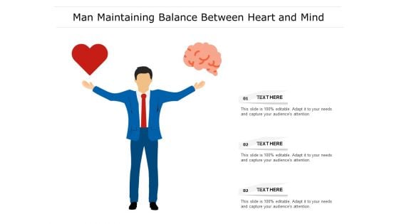 Man Maintaining Balance Between Heart And Mind Ppt PowerPoint Presentation File Slideshow PDF