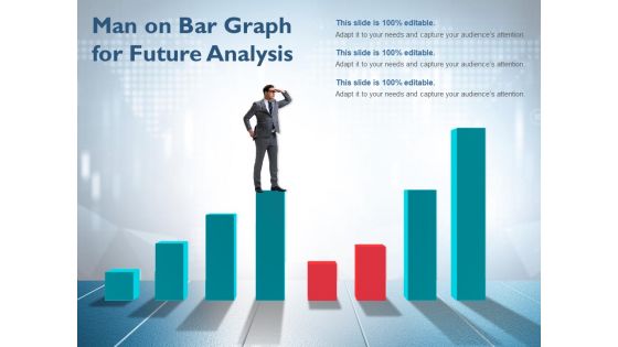 Man On Bar Graph For Future Analysis Ppt PowerPoint Presentation Ideas Smartart