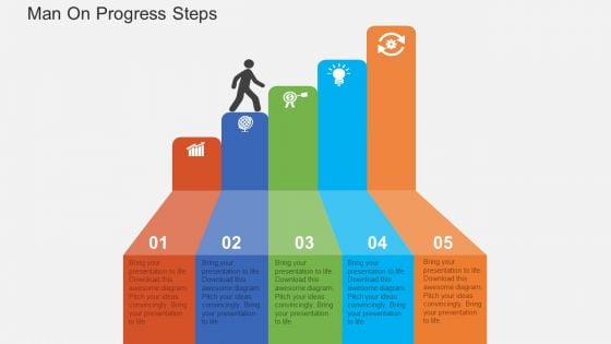 Man On Progress Steps Powerpoint Templates