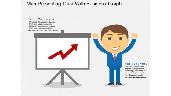 Man Presenting Data With Business Graph Powerpoint Templates