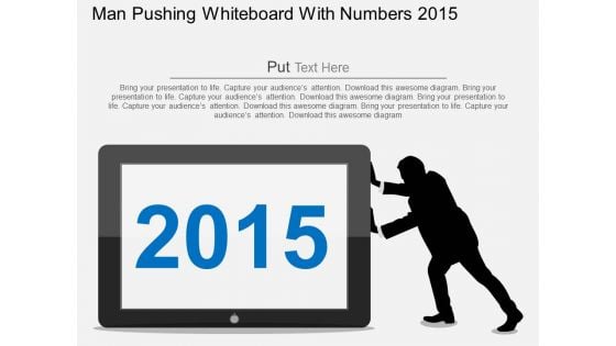Man Pushing Whiteboard With Numbers 2015 Powerpoint Templates