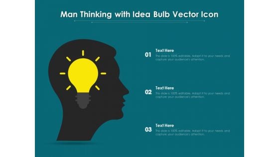 Man Thinking With Idea Bulb Vector Icon Ppt PowerPoint Presentation Outline Clipart PDF