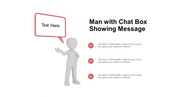 Man With Chat Box Showing Message Ppt PowerPoint Presentation Slides Deck