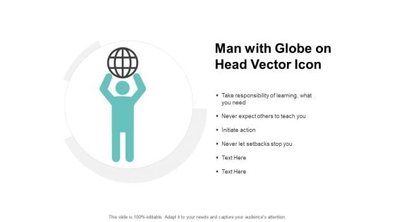 Man With Globe On Head Vector Icon Ppt PowerPoint Presentation File Example Topics