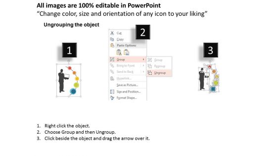 Man With Laptop And Icons Powerpoint Template