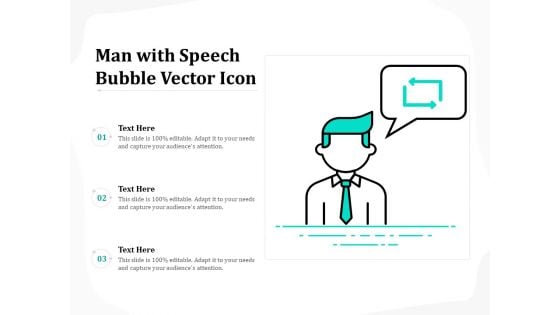 Man With Speech Bubble Vector Icon Ppt PowerPoint Presentation Styles Layout PDF