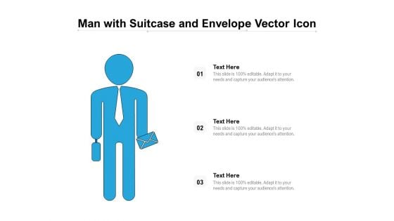 Man With Suitcase And Envelope Vector Icon Ppt PowerPoint Presentation File Demonstration PDF