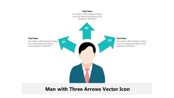 Man With Three Arrows Vector Icon Ppt PowerPoint Presentation Gallery Summary PDF