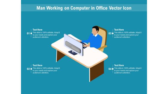 Man Working On Computer In Office Vector Icon Ppt PowerPoint Presentation File Gridlines PDF