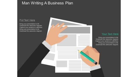 Man Writing A Business Plan Powerpoint Template Man Writing A Business Plan Powerpoint Template