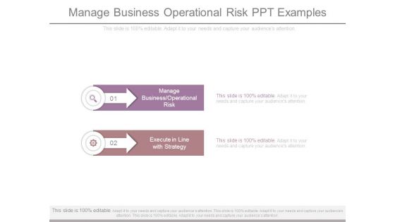 Manage Business Operational Risk Ppt Examples