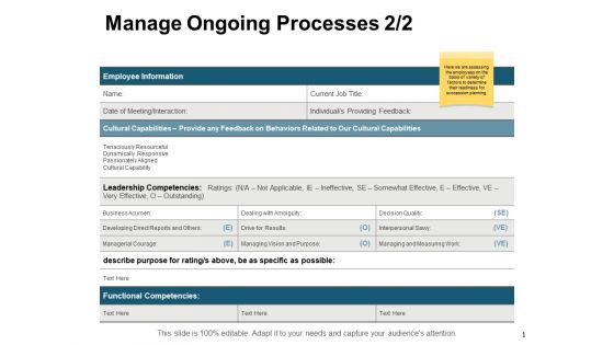 Manage Ongoing Processes Management Ppt PowerPoint Presentation Model Infographics