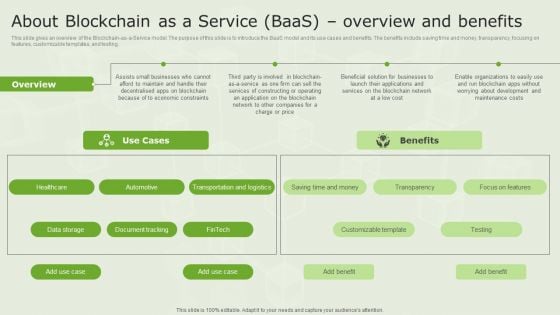 Managed Blockchain Service About Blockchain As A Service Baas Overview And Benefits Rules PDF