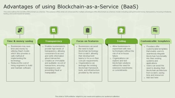 Managed Blockchain Service Advantages Of Using Blockchain As A Service Baas Elements PDF