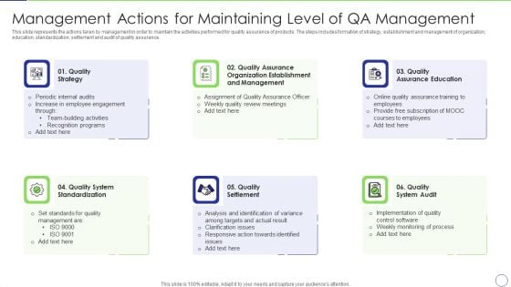 Management Actions For Maintaining Level Of Qa Management Pictures PDF