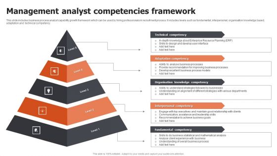 Management Analyst Competencies Framework Ppt Styles Themes PDF