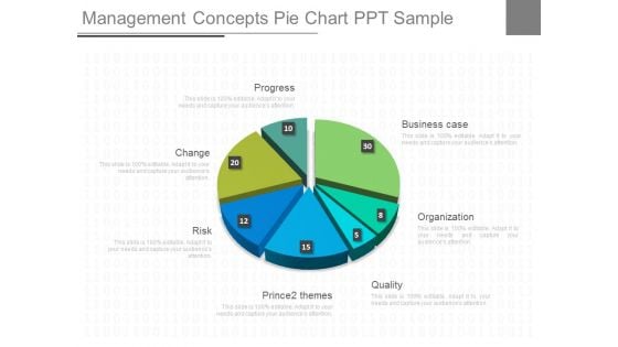 Management Concepts Pie Chart Ppt Sample